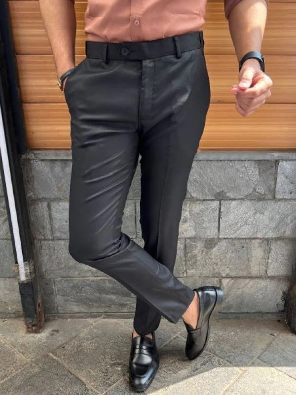 Slim Fit Formal Men's Trousers – Milan-Black-S-Nora Luxe