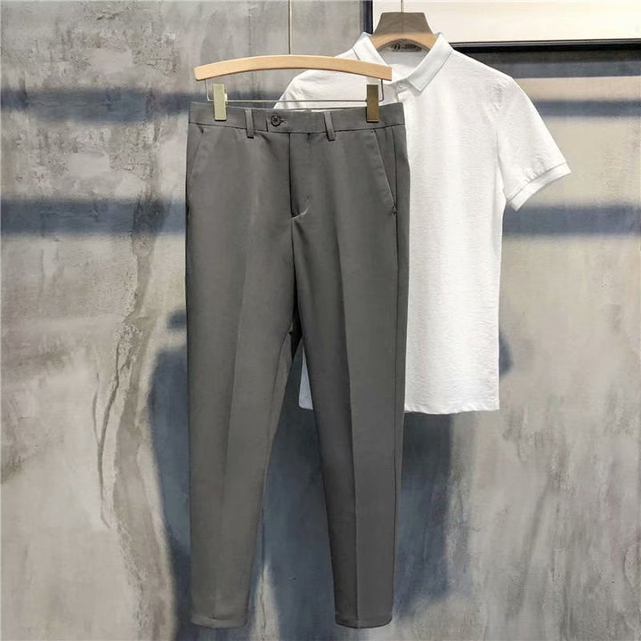 Slim Fit Formal Men's Trousers – Milan-Dark grey-S-Nora Luxe