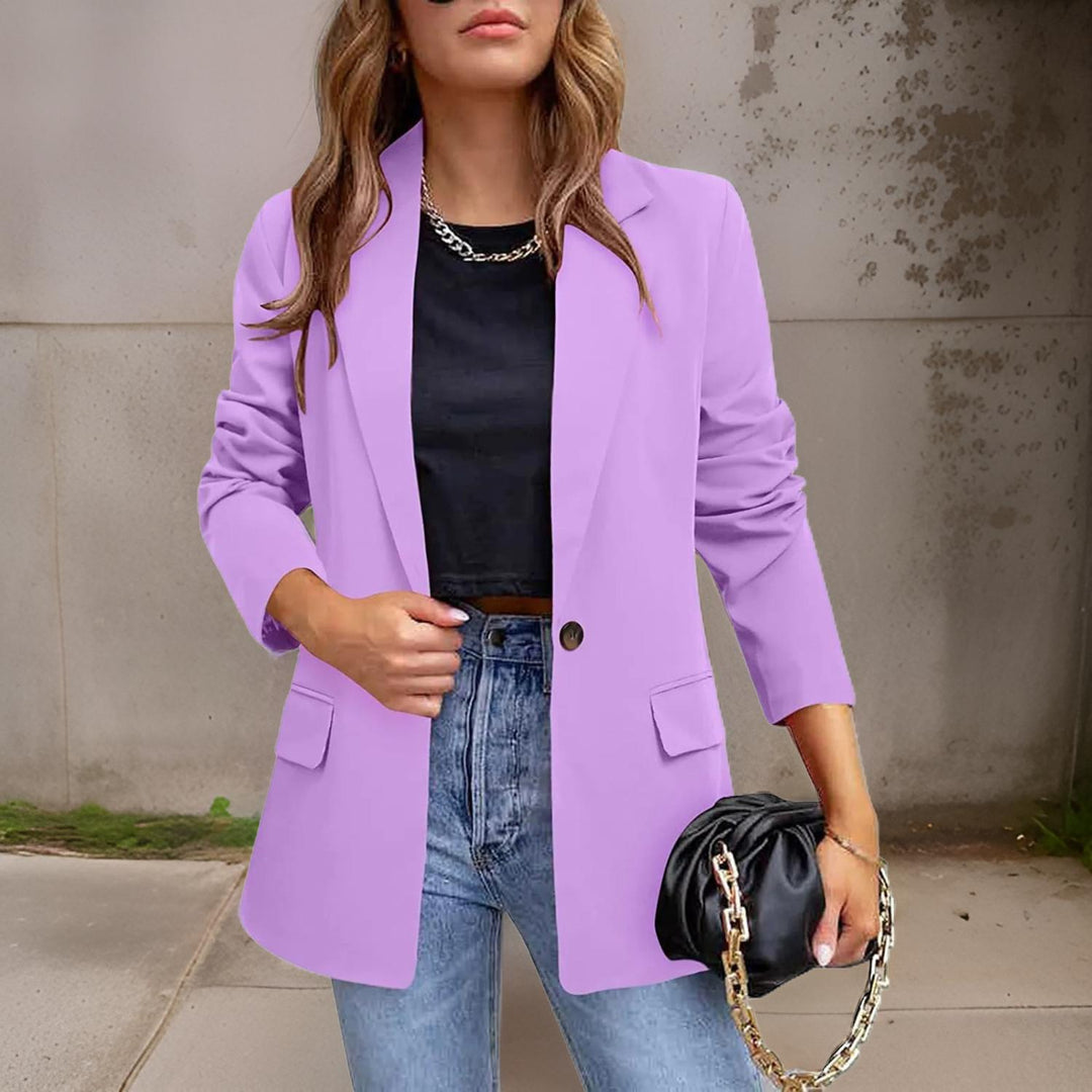 Slim Fit Long Ladies Blazer - MinaBlaze-Purple-S-Nora Luxe