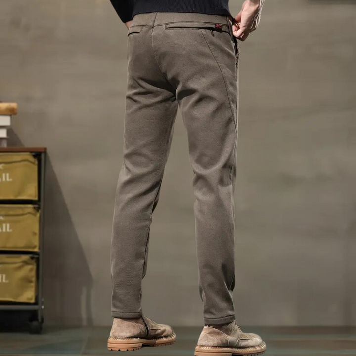 Slim Fit Semi-Formal Trousers for Men - Luca-Brown-36-Nora Luxe