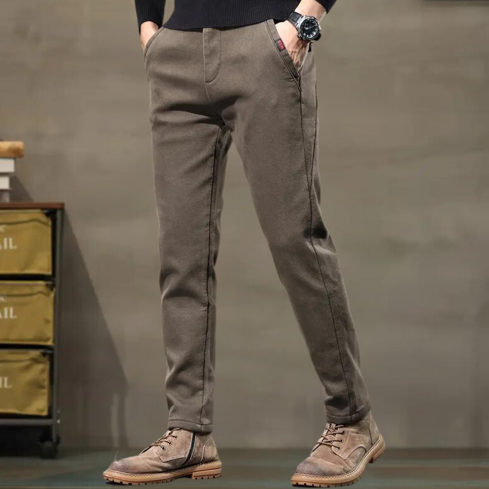 Slim Fit Semi-Formal Trousers for Men - Luca-Brown-36-Nora Luxe