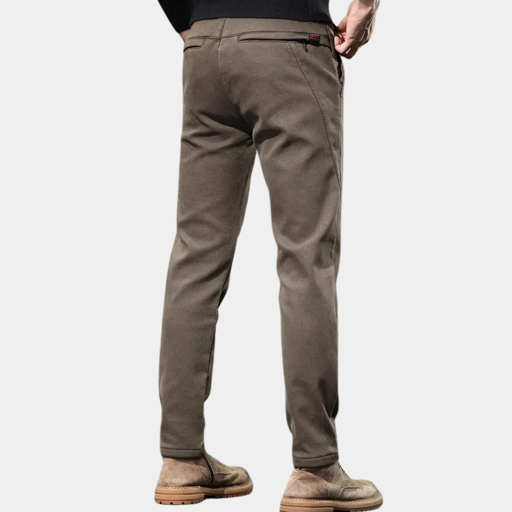 Slim Fit Semi-Formal Trousers for Men - Luca-Brown-36-Nora Luxe