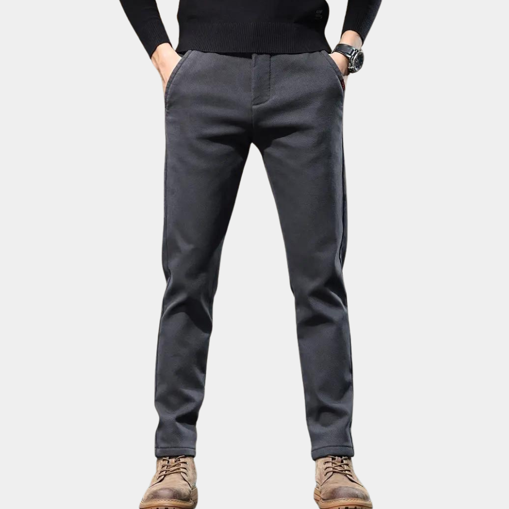 Slim Fit Semi-Formal Trousers for Men - Luca-Gray-36-Nora Luxe