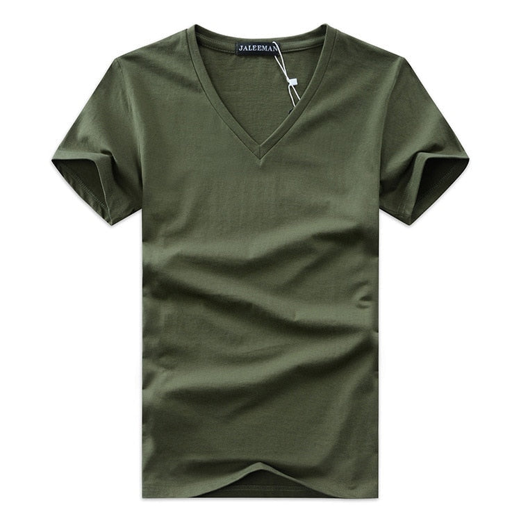 Slim Fit V-Neck T-Shirt for Men 1+1 FREE – Comfortable & Suitable for Everyday Use – Jonas-Army green-S-Nora Luxe