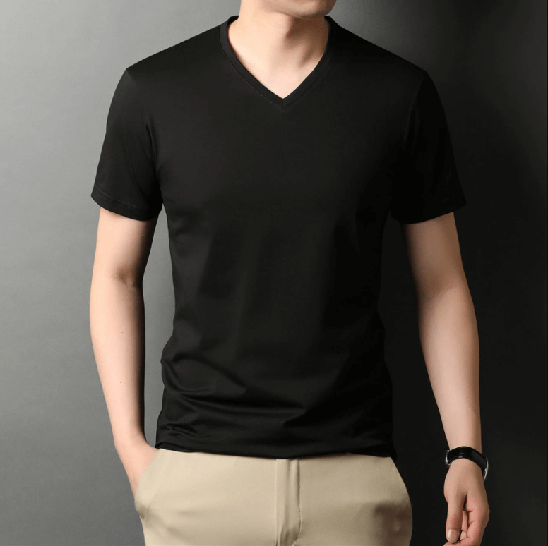 Slim Fit V-Neck T-Shirt for Men 1+1 FREE – Comfortable & Suitable for Everyday Use – Jonas-Black-S-Nora Luxe