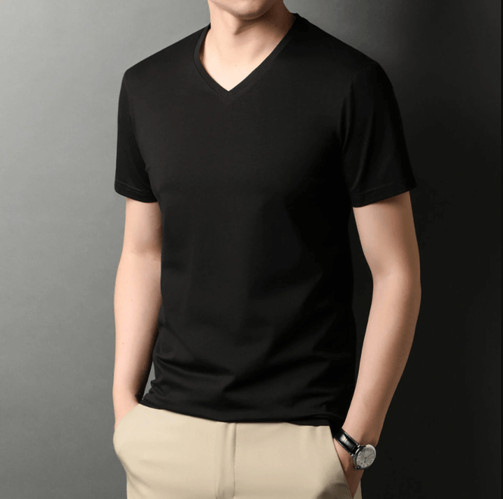 Slim Fit V-Neck T-Shirt for Men 1+1 FREE – Comfortable & Suitable for Everyday Use – Jonas-Black-S-Nora Luxe