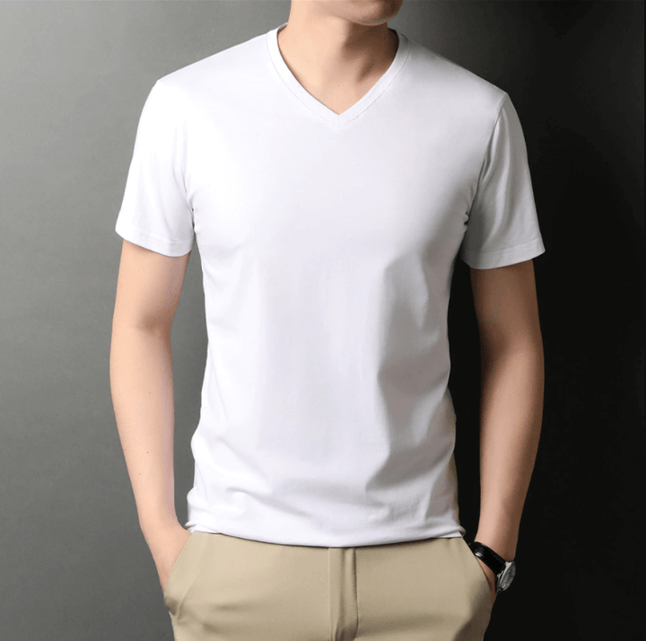 Slim Fit V-Neck T-Shirt for Men 1+1 FREE – Comfortable & Suitable for Everyday Use – Jonas-Black-S-Nora Luxe