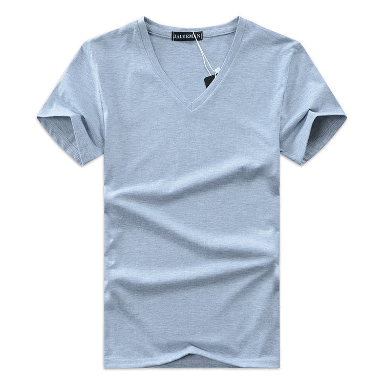 Slim Fit V-Neck T-Shirt for Men 1+1 FREE – Comfortable & Suitable for Everyday Use – Jonas-Light gray-S-Nora Luxe