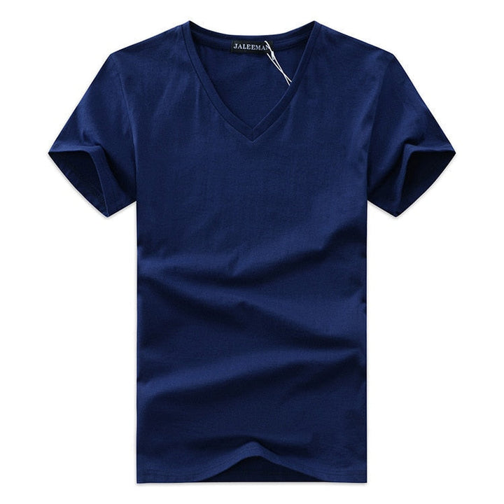 Slim Fit V-Neck T-Shirt for Men 1+1 FREE – Comfortable & Suitable for Everyday Use – Jonas-Navy blue-S-Nora Luxe