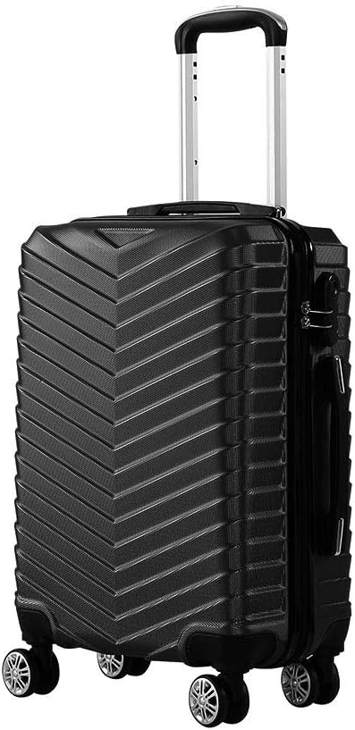 Compact & Hard-Shell Carry-On Suitcase with 360° Spinner Wheels – Black