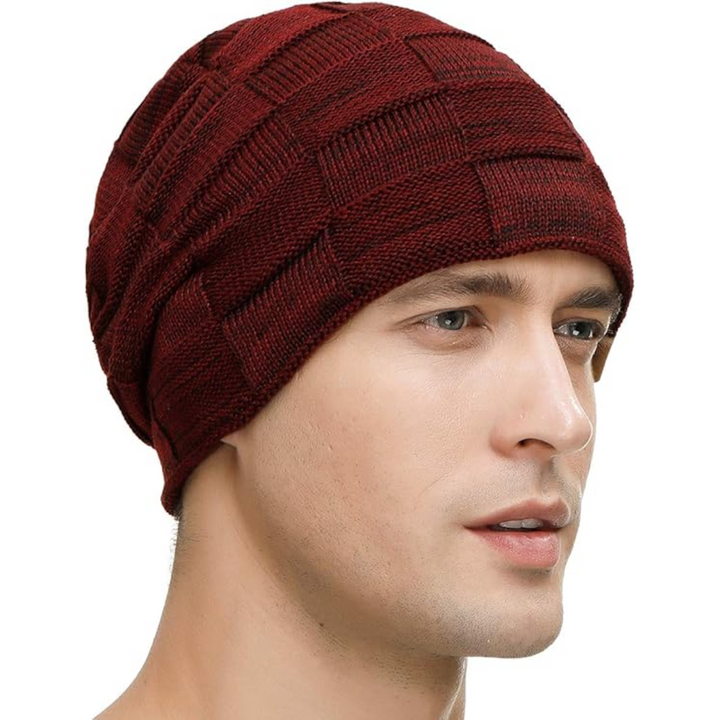 Slouchy Knitted Beanie - Luca-Black-Nora Luxe