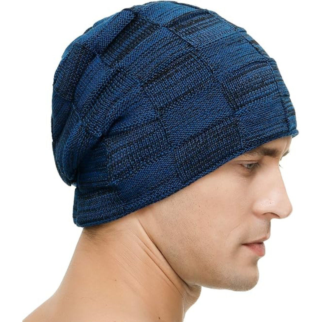 Slouchy Knitted Beanie - Luca-Black-Nora Luxe