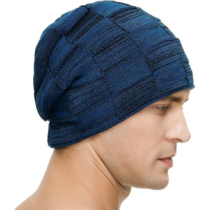 Slouchy Knitted Beanie - Luca-Black-Nora Luxe