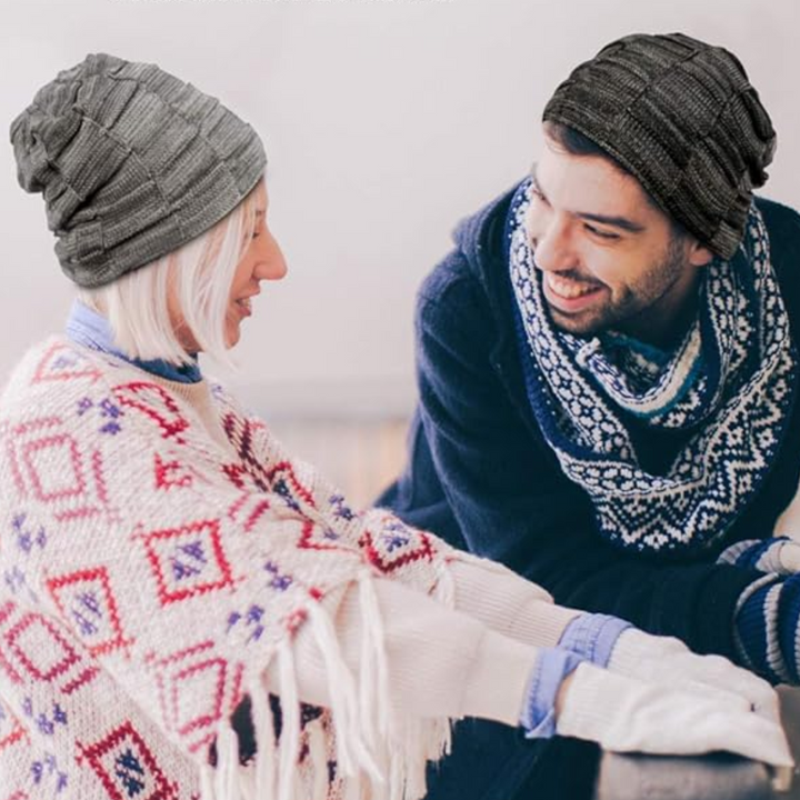 Slouchy Knitted Beanie - Luca-Black-Nora Luxe