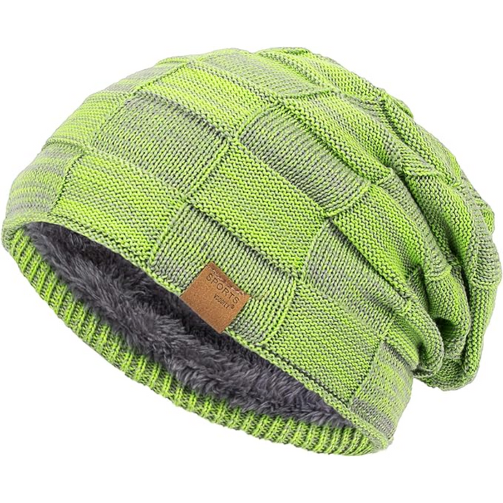 Slouchy Knitted Beanie - Luca-Bright green-Nora Luxe