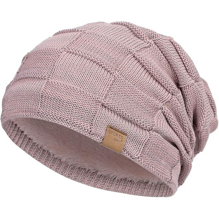 Slouchy Knitted Beanie - Luca-Pink-Nora Luxe