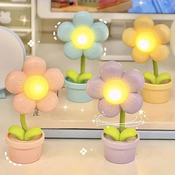 Small Flower Relaxing Table Lamp - BlossomGlow-Pink-Nora Luxe