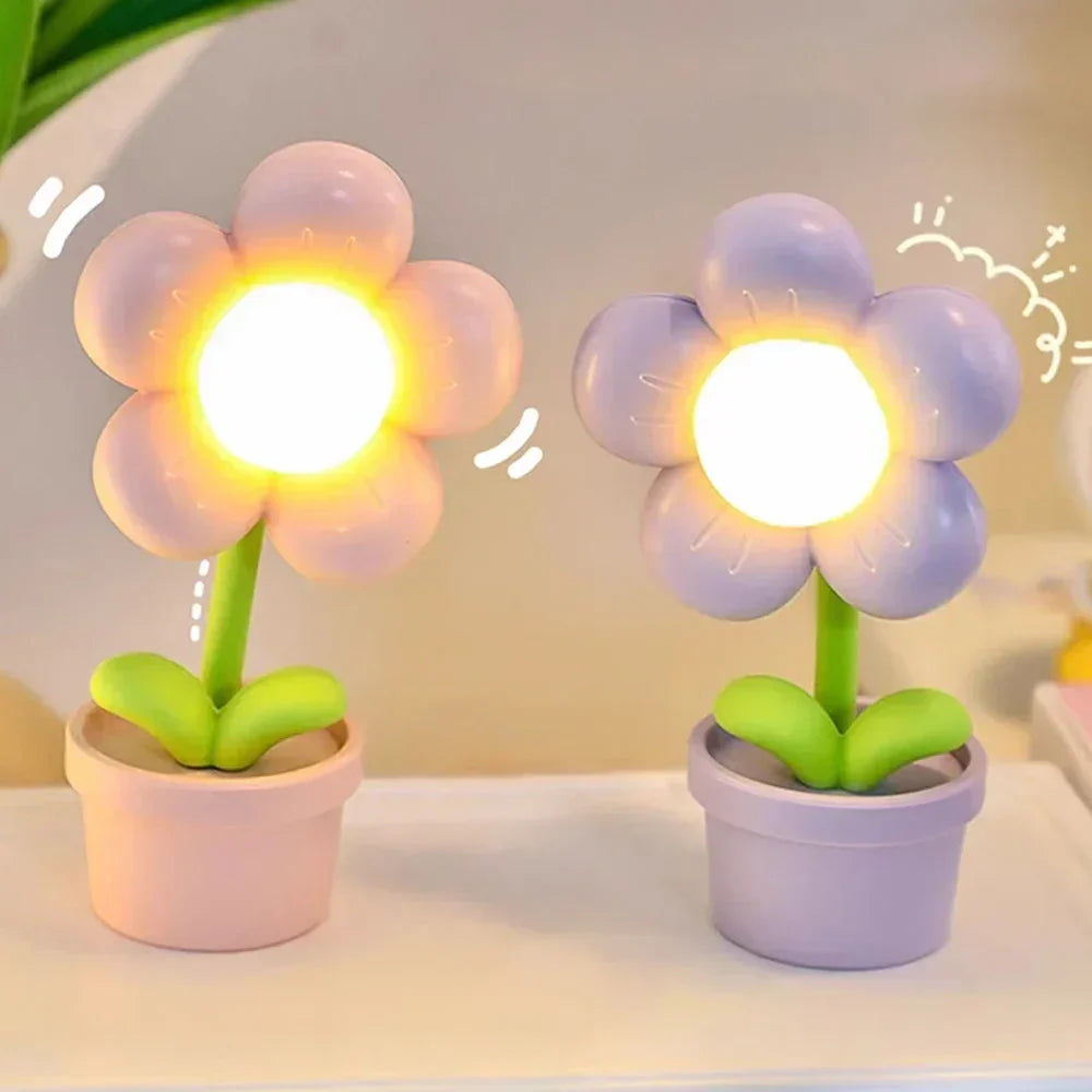 Small Flower Relaxing Table Lamp - BlossomGlow-Pink-Nora Luxe