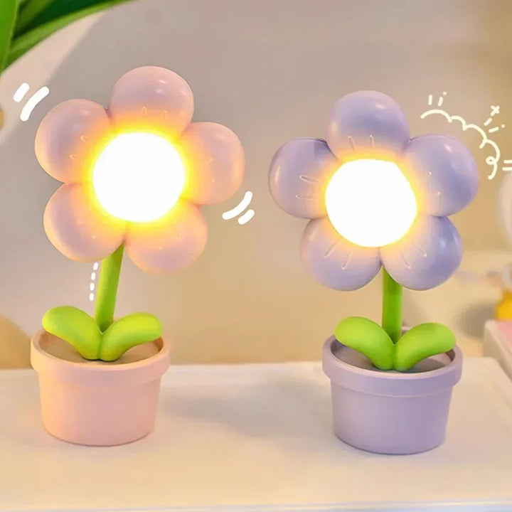 Small Flower Relaxing Table Lamp - BlossomGlow-Pink-Nora Luxe