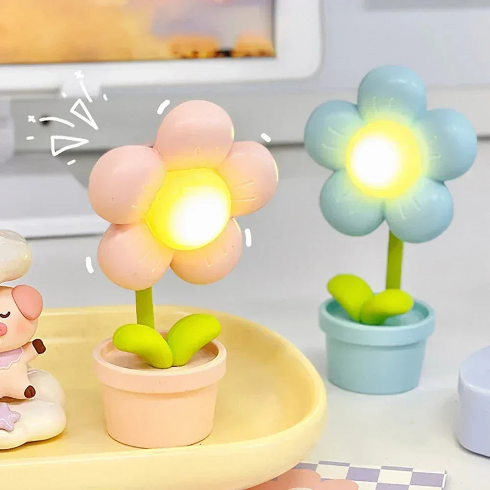 Small Flower Relaxing Table Lamp - BlossomGlow-Pink-Nora Luxe