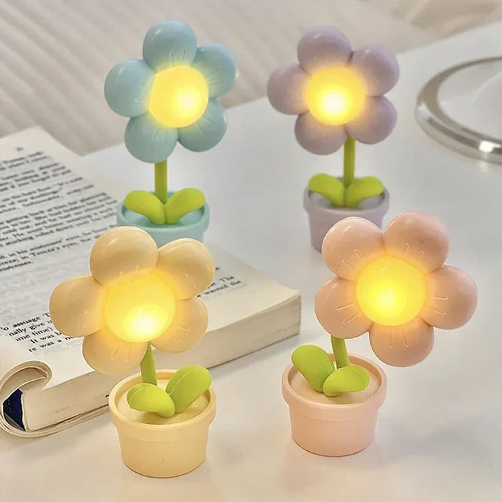 Small Flower Relaxing Table Lamp - BlossomGlow-Pink-Nora Luxe
