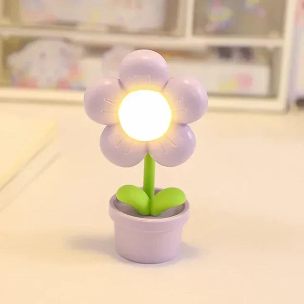 Small Flower Relaxing Table Lamp - BlossomGlow-Purple-Nora Luxe