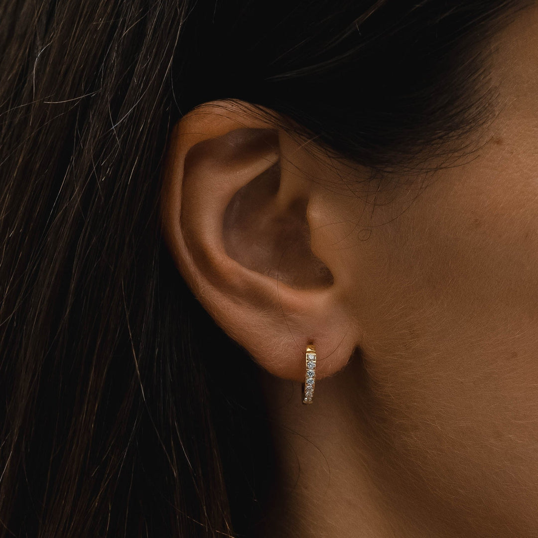 Small Hoops with Zirconia - Amara-Gold-Nora Luxe