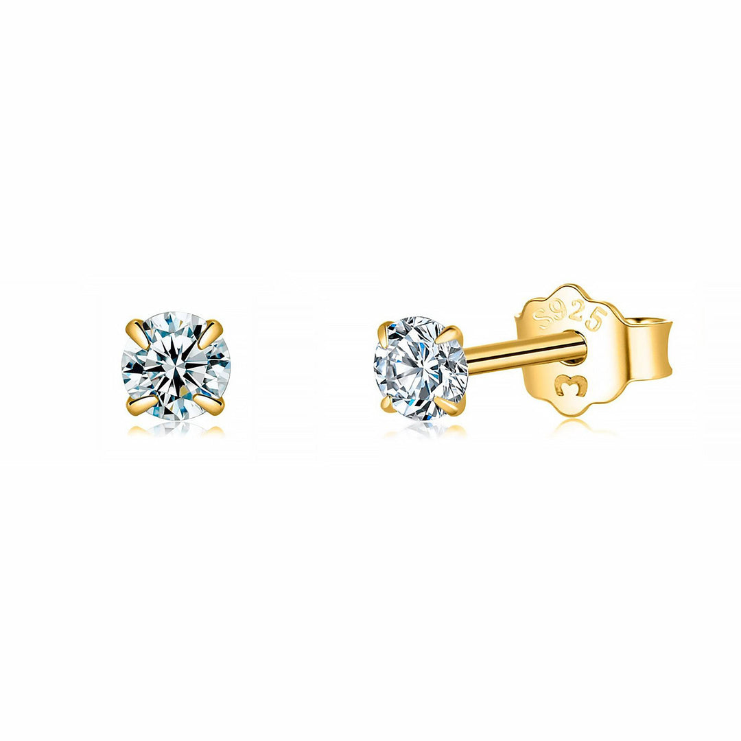 Small Zirconia Earrings - Lynette-0.08 in-Gold-Nora Luxe