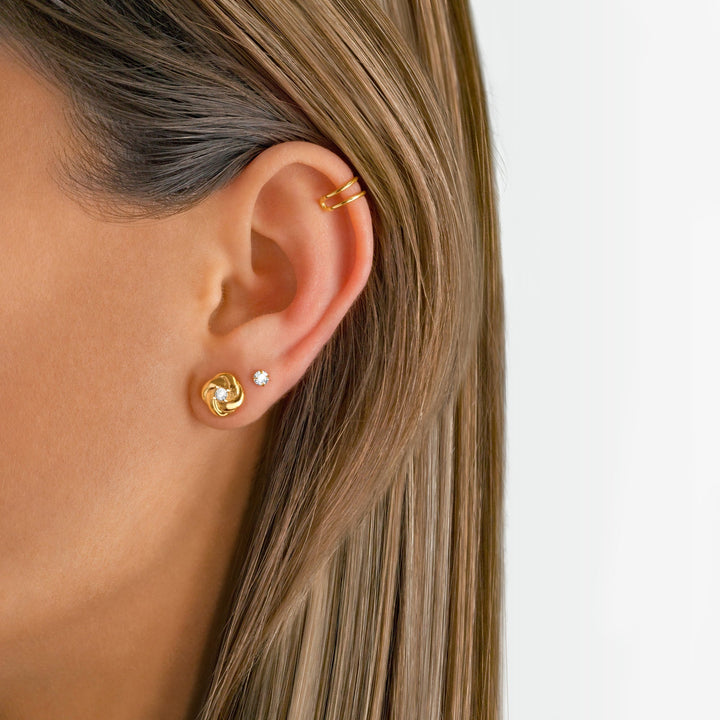 Small Zirconia Earrings - Lynette-0.08 in-Silver-Nora Luxe