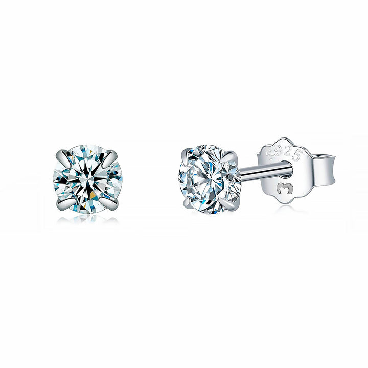 Small Zirconia Earrings - Lynette-0.1 in-Silver-Nora Luxe