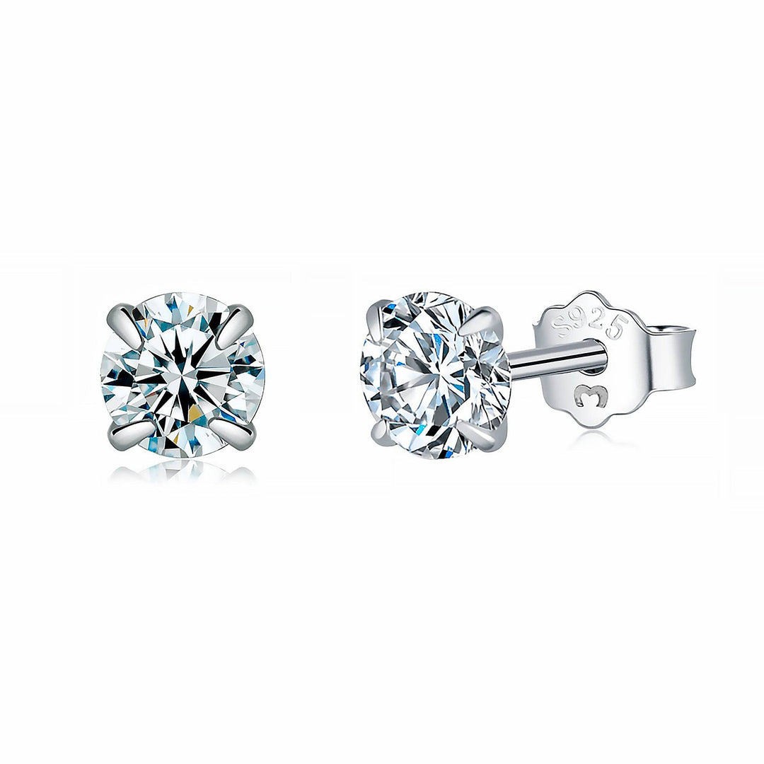 Small Zirconia Earrings - Lynette-0.12 in-Silver-Nora Luxe