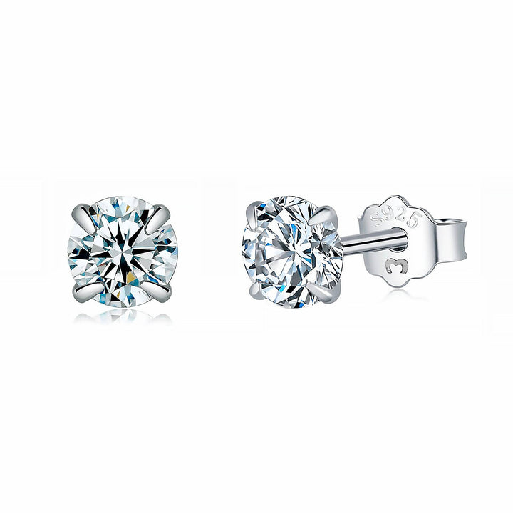 Small Zirconia Earrings - Lynette-0.12 in-Silver-Nora Luxe
