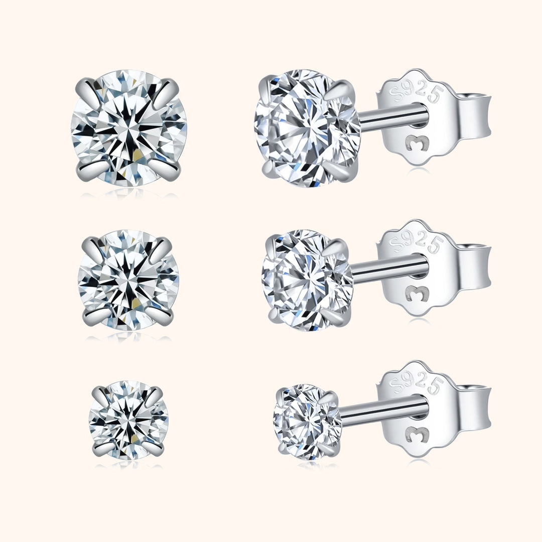 Small Zirconia Earrings - Lynette-Set (All sizes)-Silver-Nora Luxe