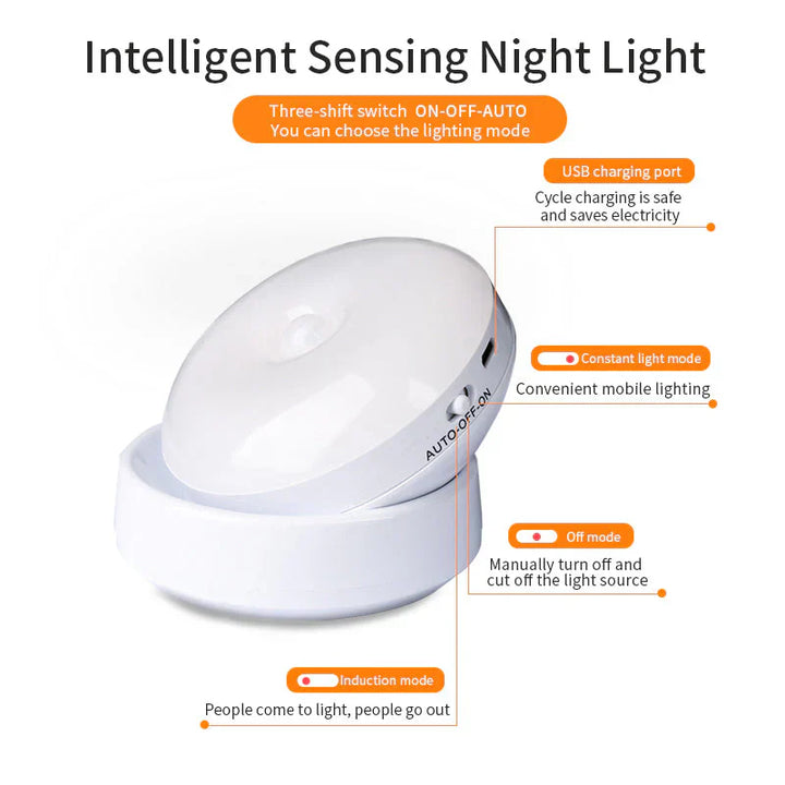 Smart Motion Sensor Night Light - Elara-White-Nora Luxe