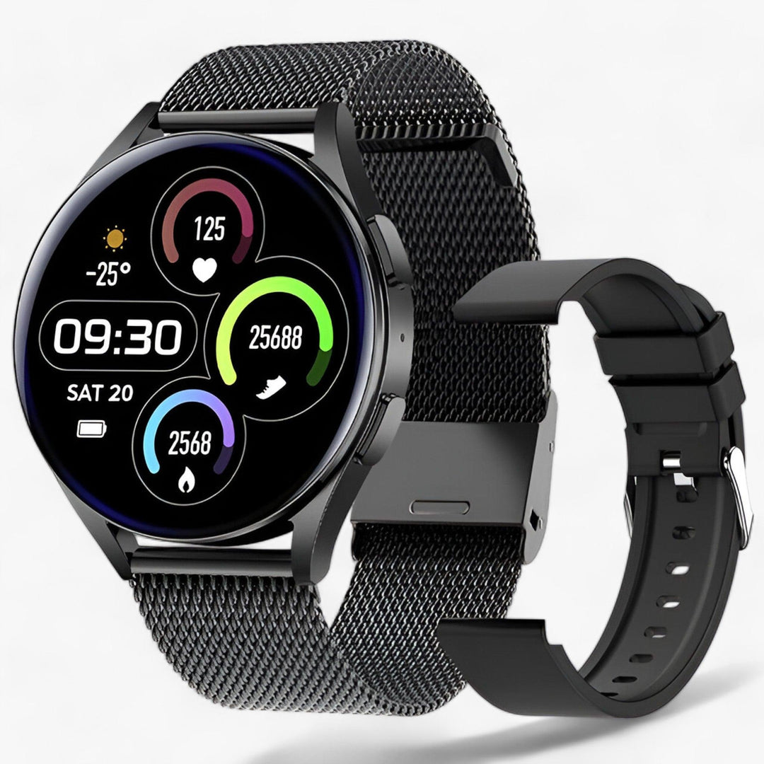 Smartwatch for Health and Style - Evelyne-Black mesh-Nora Luxe