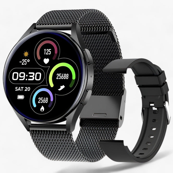Smartwatch for Health and Style - Evelyne-Black mesh-Nora Luxe