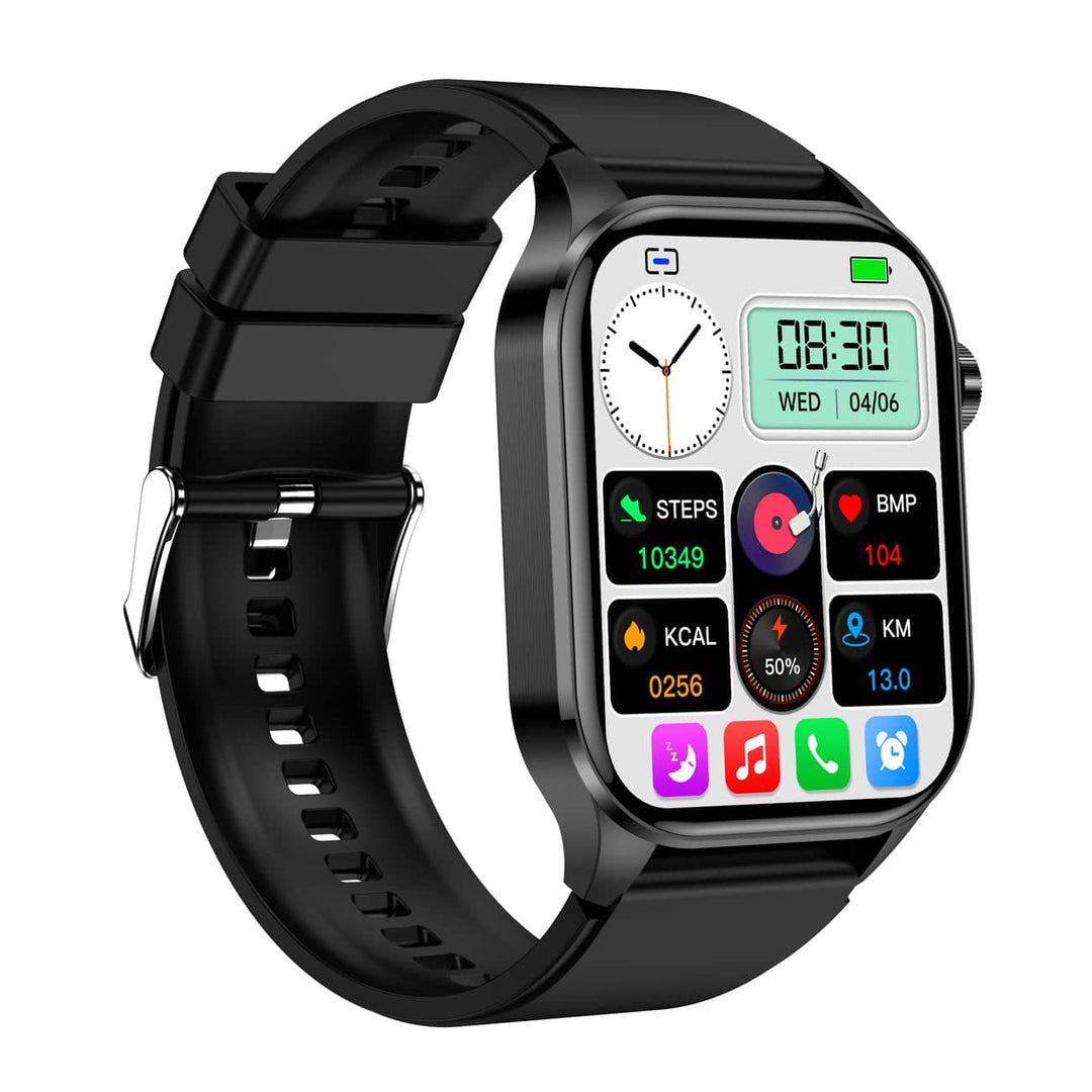 Smartwatch with ECG, Blood Sugar and Blood Pressure Monitoring - HealthSync-Blue-Nora Luxe