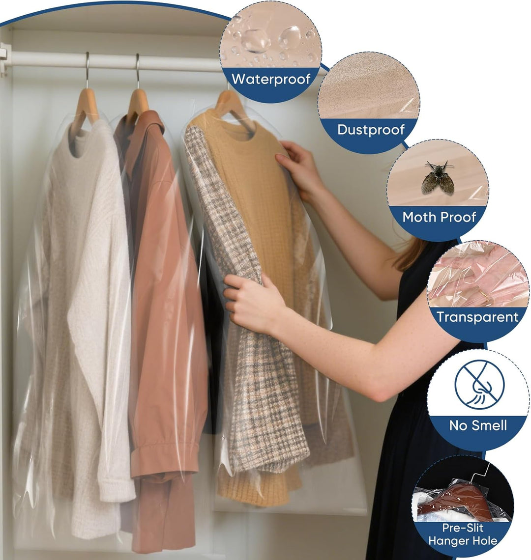 Clear Garment Bag Set – Set of Protective Covers for Clothes & Travel (Buy 1, Get 1 FREE)