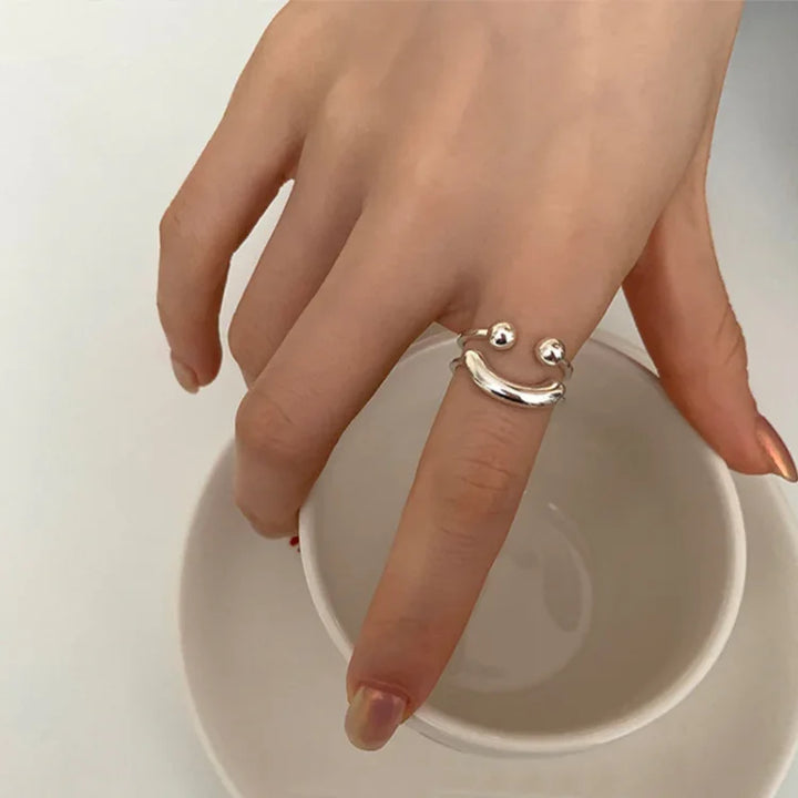 Smiley Adjustable Ring - Mila-Gold-Nora Luxe