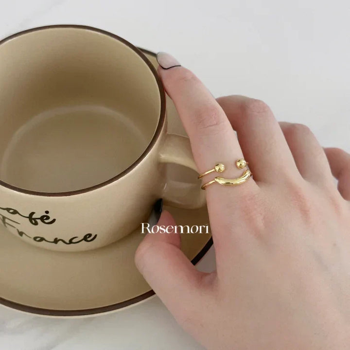 Smiley Adjustable Ring - Mila-Gold-Nora Luxe