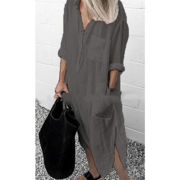 Smooth and Comfortable Long Summer Dress - Mila-Gray-S-Nora Luxe