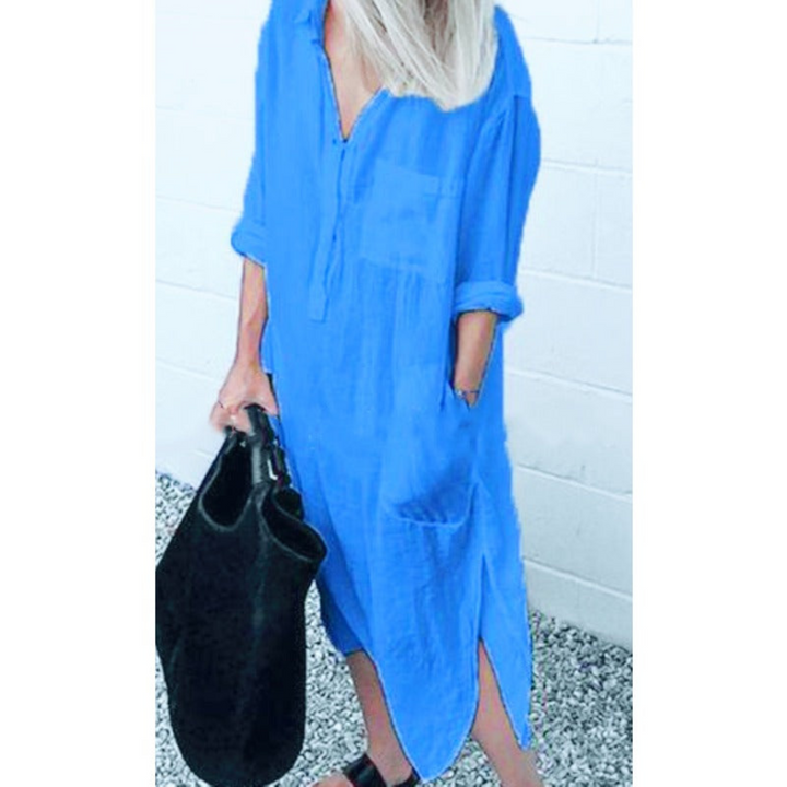 Smooth and Comfortable Long Summer Dress - Mila-Light blue-S-Nora Luxe