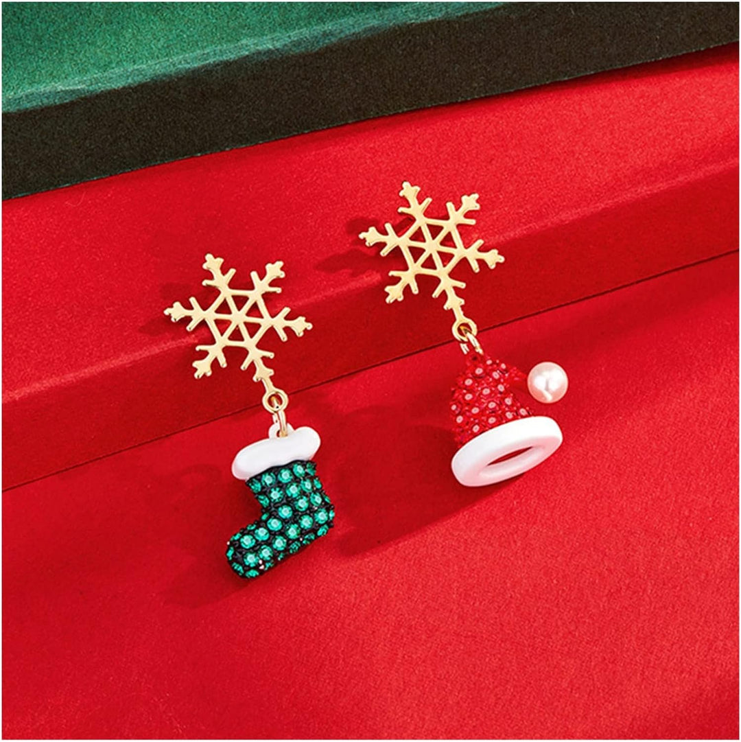 Snowflake Christmas Earrings | Women's Festive Jewellery-CHRISTMAS SOCKS-Nora Luxe