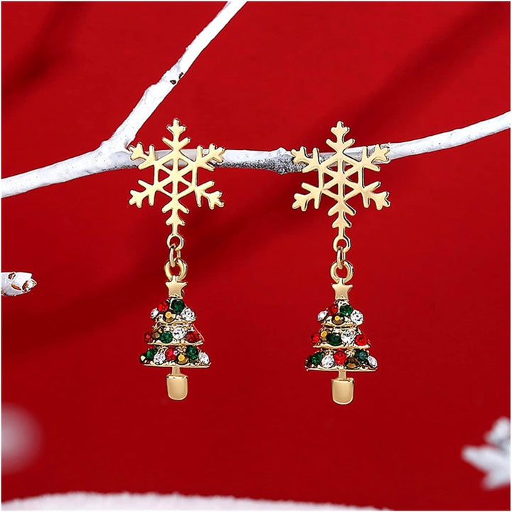 Snowflake Christmas Earrings | Women's Festive Jewellery-CHRISTMAS TREE-Nora Luxe