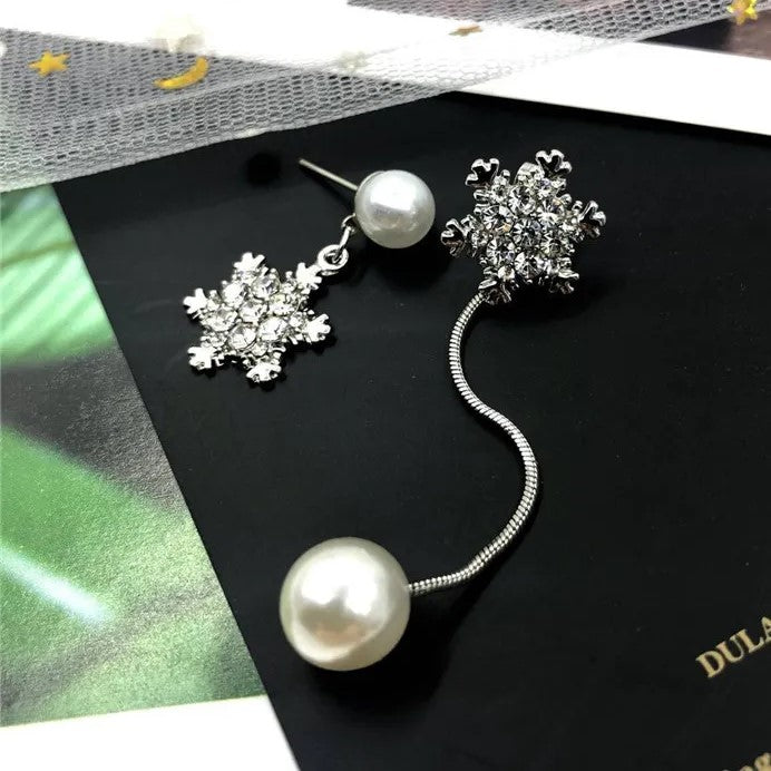 Snowflake Drop Earrings - Elegant Winter Jewellery-Nora Luxe
