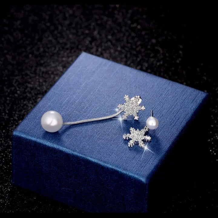 Snowflake Drop Earrings - Elegant Winter Jewellery-Nora Luxe