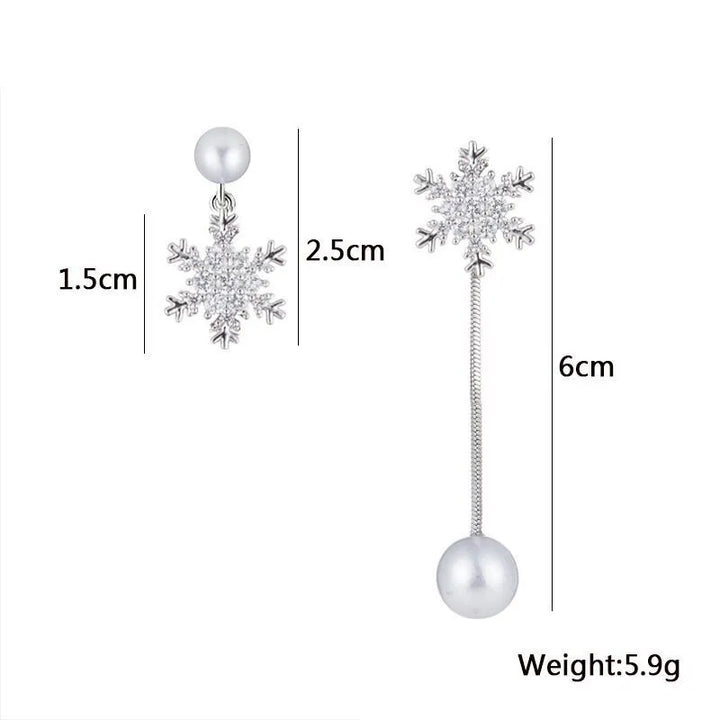 Snowflake Drop Earrings - Elegant Winter Jewellery-Nora Luxe