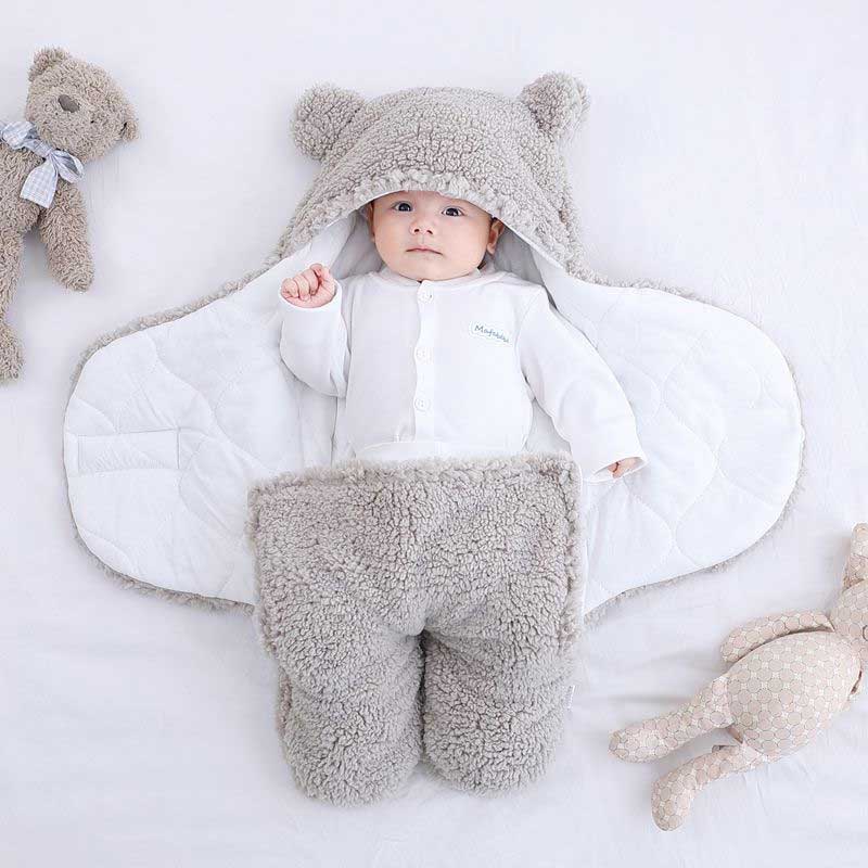 Soft Baby Swaddle Sleeping Bag - CosyCub-Elephant Gray-0-6 months-Nora Luxe
