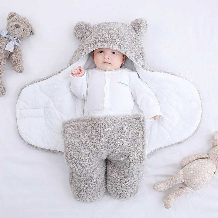 Soft Baby Swaddle Sleeping Bag - CosyCub-Elephant Gray-0-6 months-Nora Luxe