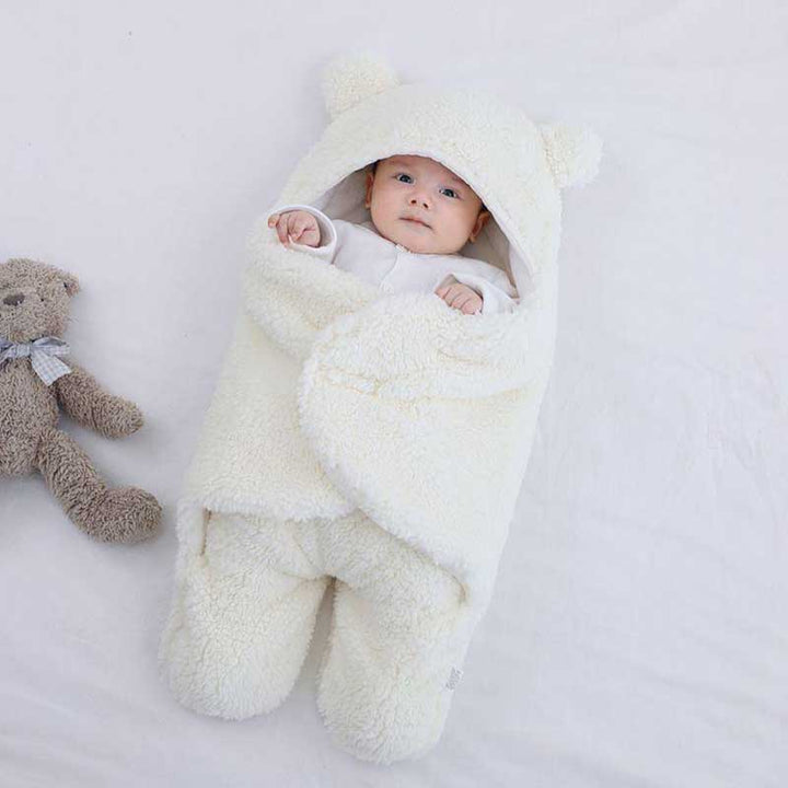 Soft Baby Swaddle Sleeping Bag - CosyCub-Snow White-0-6 months-Nora Luxe